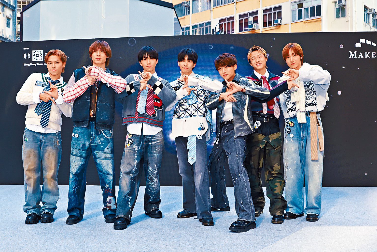 左起）Alvin、Marcus、Gordon、Dave、Hannz、Bosco、Cow正式組成男團ZPOT，並預告未來的發展路向。