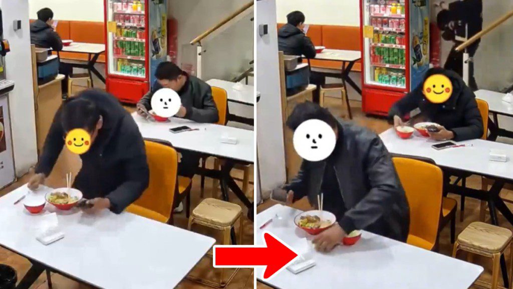 手機食先！安徽兩男食店太投入 離座盛湯後竟互換座位食對方口水尾