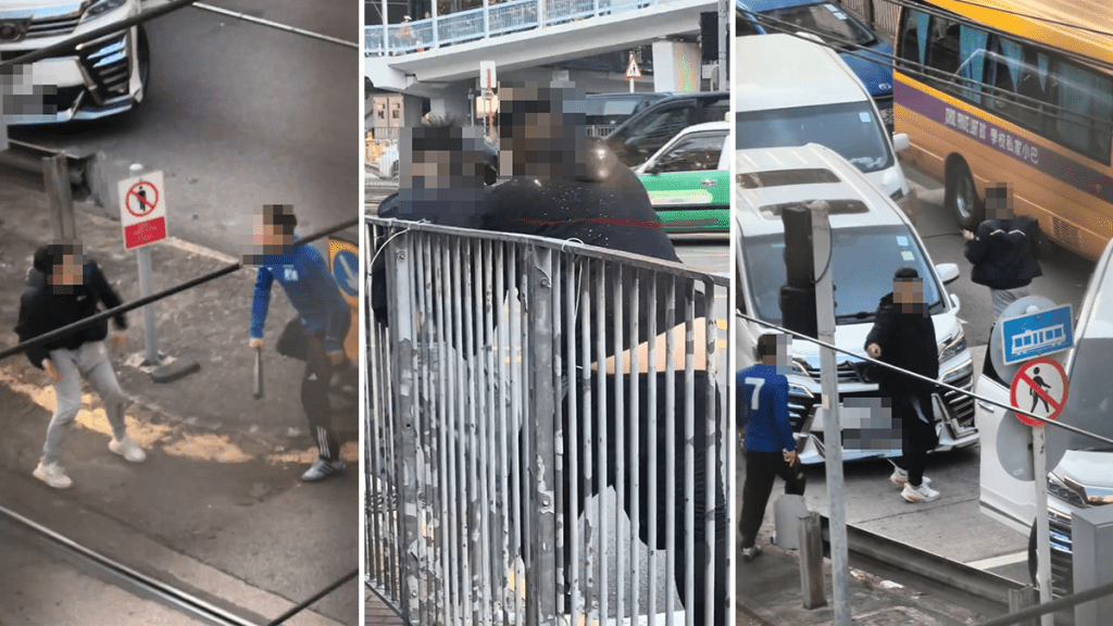 【元朗街頭暴力】黑漢遭兩車夾擊狂毆 疑涉感情糾紛