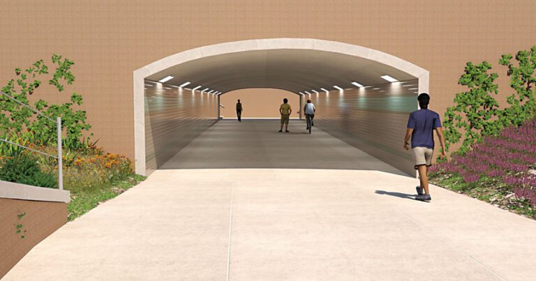 門羅公園跨鐵路地下通道示意圖。門羅公園市府提供